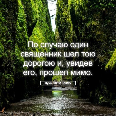 Picture 05 - Луки 10:31 RUSV - По случаю один священник - Bible Verse Picture