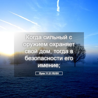 Picture 05 - Луки 11:21 RUSV - Когда сильный с оружием - Bible Verse Picture
