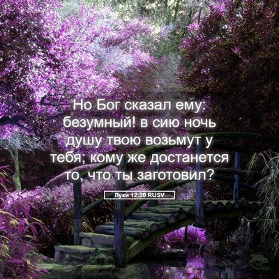Picture 05 - Луки 12:20 RUSV - Но Бог сказал ему: - Bible Verse Picture
