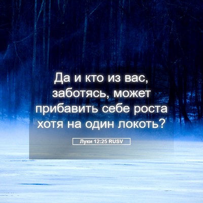 Picture 05 - Луки 12:25 RUSV - Да и кто из вас, заботясь, - Bible Verse Picture