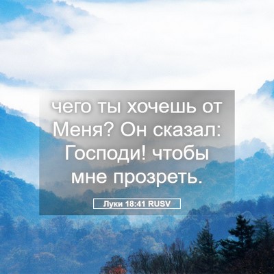 Picture 05 - Луки 18:41 RUSV - чего ты хочешь от Меня? Он - Bible Verse Picture