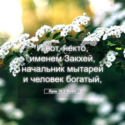 Picture 05 - Луки 19:2 RUSV - И вот, некто, именем Закхей, - Bible Verse Picture