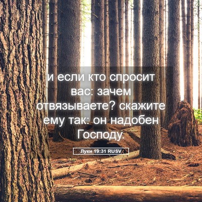 Picture 05 - Луки 19:31 RUSV - и если кто спросит вас: - Bible Verse Picture
