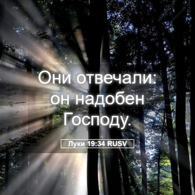 Picture 05 - Луки 19:34 RUSV - Они отвечали: он надобен - Bible Verse Picture