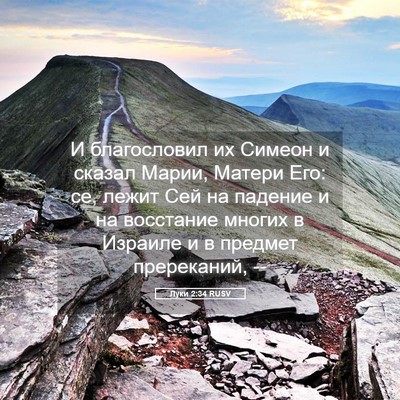 Picture 05 - Луки 2:34 RUSV - И благословил их Симеон и - Bible Verse Picture