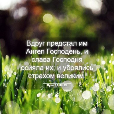 Picture 05 - Луки 2:9 RUSV - Вдруг предстал им Ангел - Bible Verse Picture