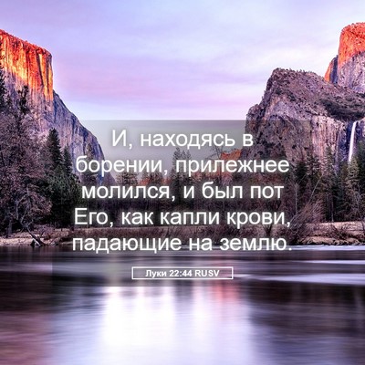 Picture 05 - Луки 22:44 RUSV - И, находясь в борении, - Bible Verse Picture