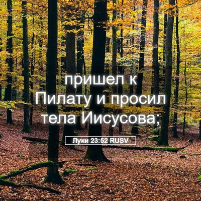 Picture 05 - Луки 23:52 RUSV - пришел к Пилату и просил - Bible Verse Picture