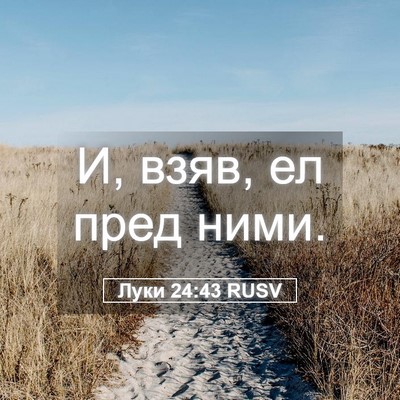 Picture 05 - Луки 24:43 RUSV - И, взяв, ел пред - Bible Verse Picture