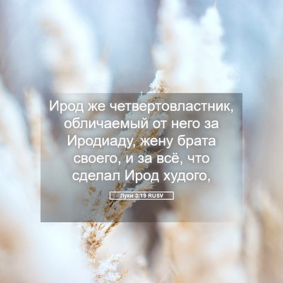 Picture 05 - Луки 3:19 RUSV - Ирод же четвертовластник, - Bible Verse Picture