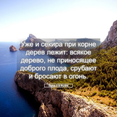 Picture 05 - Луки 3:9 RUSV - Уже и секира при корне - Bible Verse Picture