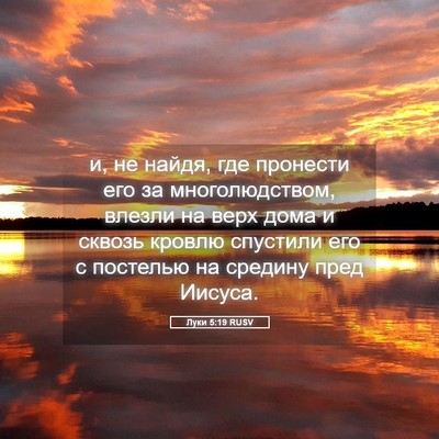 Picture 05 - Луки 5:19 RUSV - и, не найдя, где пронести - Bible Verse Picture