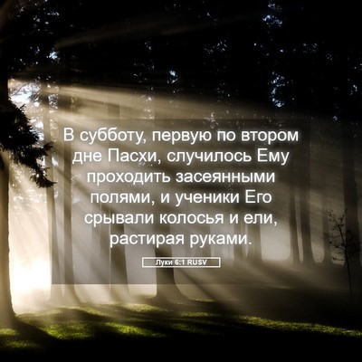 Picture 05 - Луки 6:1 RUSV - В субботу, первую по втором - Bible Verse Picture