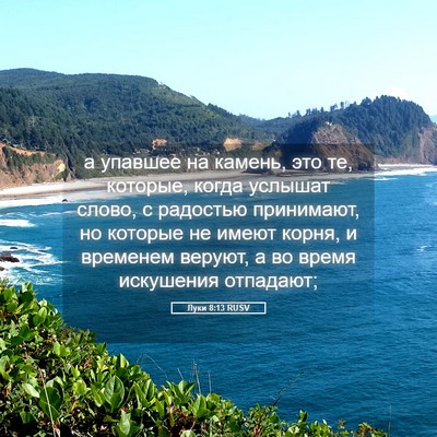 Picture 05 - Луки 8:13 RUSV - а упавшее на камень, это те, - Bible Verse Picture