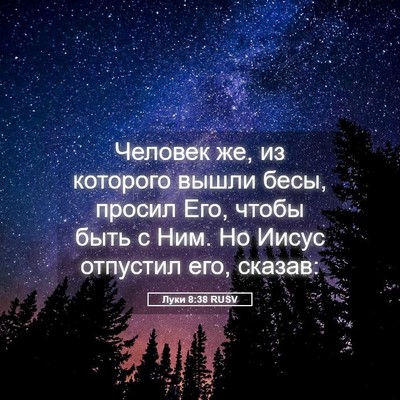 Picture 05 - Луки 8:38 RUSV - Человек же, из которого - Bible Verse Picture