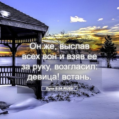 Picture 05 - Луки 8:54 RUSV - Он же, выслав всех вон и - Bible Verse Picture
