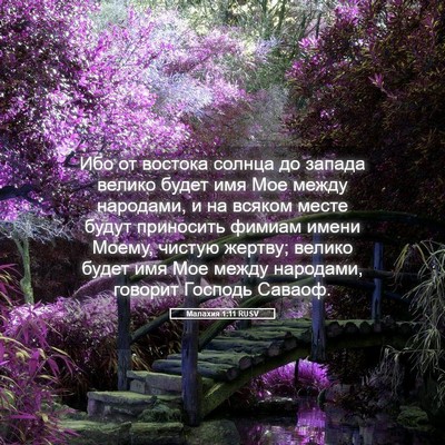 Picture 05 - Малахия 1:11 RUSV - Ибо от востока солнца до - Bible Verse Picture