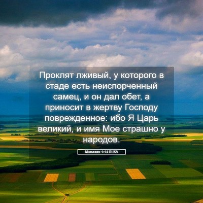 Picture 05 - Малахия 1:14 RUSV - Проклят лживый, у которого - Bible Verse Picture