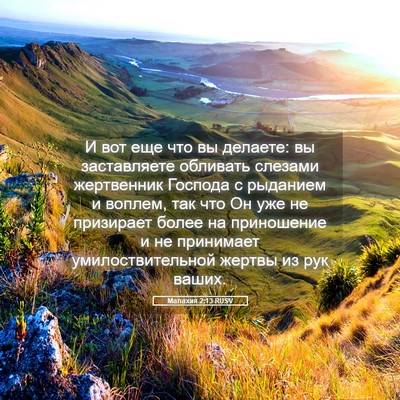 Picture 05 - Малахия 2:13 RUSV - И вот еще что вы делаете: вы - Bible Verse Picture