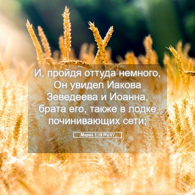 Picture 05 - Марка 1:19 RUSV - И, пройдя оттуда немного, - Bible Verse Picture