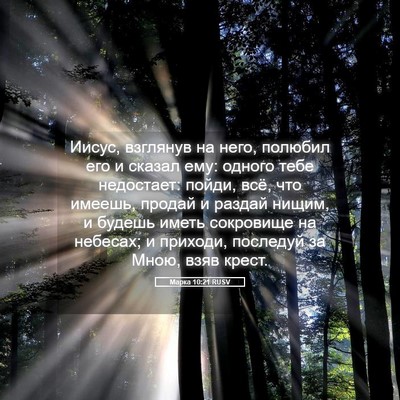 Picture 05 - Марка 10:21 RUSV - Иисус, взглянув на него, - Bible Verse Picture