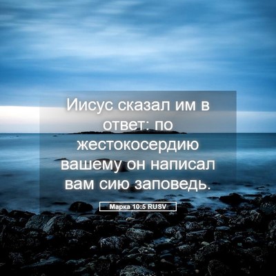 Picture 05 - Марка 10:5 RUSV - Иисус сказал им в ответ: по - Bible Verse Picture