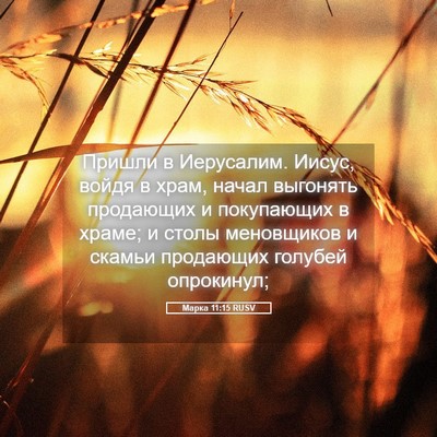 Picture 05 - Марка 11:15 RUSV - Пришли в Иерусалим. Иисус, - Bible Verse Picture