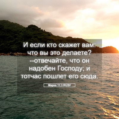 Picture 05 - Марка 11:3 RUSV - И если кто скажет вам: что - Bible Verse Picture