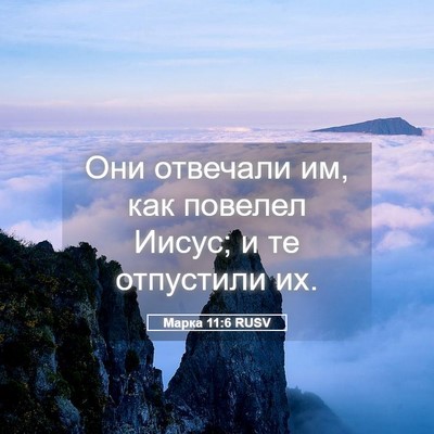 Picture 05 - Марка 11:6 RUSV - Они отвечали им, как - Bible Verse Picture