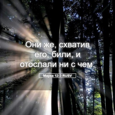 Picture 05 - Марка 12:3 RUSV - Они же, схватив его, били, и - Bible Verse Picture