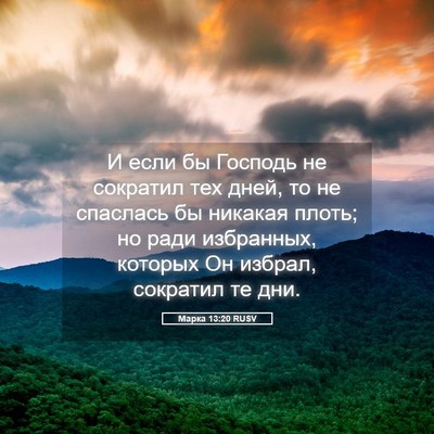 Picture 05 - Марка 13:20 RUSV - И если бы Господь не - Bible Verse Picture