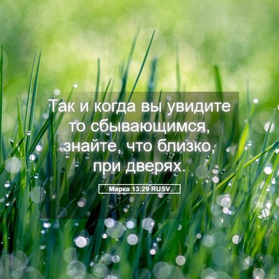 Picture 05 - Марка 13:29 RUSV - Так и когда вы увидите то - Bible Verse Picture