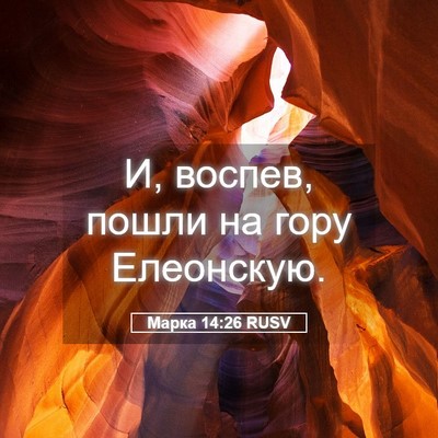 Picture 05 - Марка 14:26 RUSV - И, воспев, пошли на гору - Bible Verse Picture