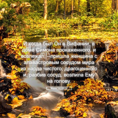 Picture 05 - Марка 14:3 RUSV - И когда был Он в Вифании, в - Bible Verse Picture