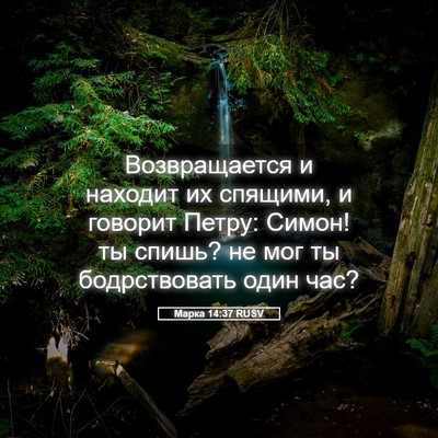 Picture 05 - Марка 14:37 RUSV - Возвращается и находит их - Bible Verse Picture