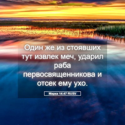 Picture 05 - Марка 14:47 RUSV - Один же из стоявших тут - Bible Verse Picture