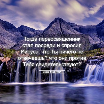 Picture 05 - Марка 14:60 RUSV - Тогда первосвященник стал - Bible Verse Picture