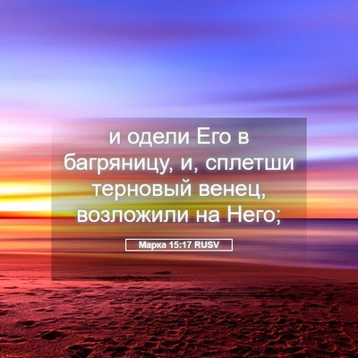 Picture 05 - Марка 15:17 RUSV - и одели Его в багряницу, и, - Bible Verse Picture