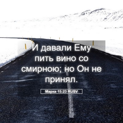 Picture 05 - Марка 15:23 RUSV - И давали Ему пить вино со - Bible Verse Picture