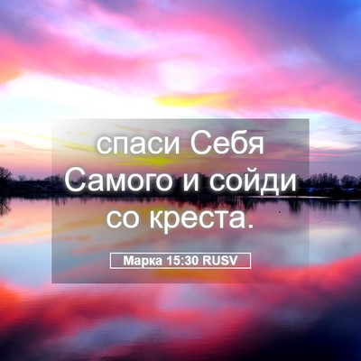 Picture 05 - Марка 15:30 RUSV - спаси Себя Самого и сойди - Bible Verse Picture