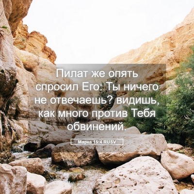 Picture 05 - Марка 15:4 RUSV - Пилат же опять спросил Его: - Bible Verse Picture