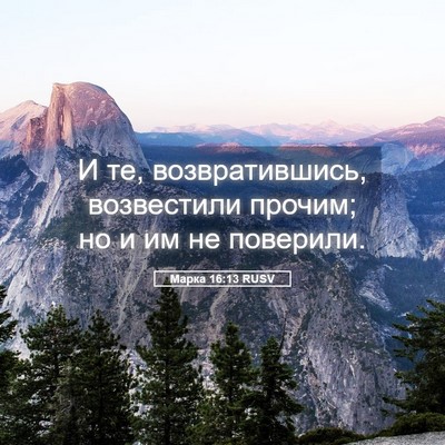 Picture 05 - Марка 16:13 RUSV - И те, возвратившись, - Bible Verse Picture