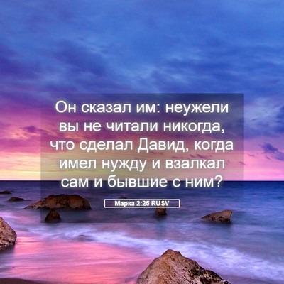 Picture 05 - Марка 2:25 RUSV - Он сказал им: неужели вы не - Bible Verse Picture