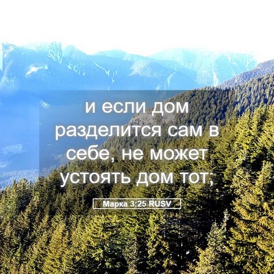 Picture 05 - Марка 3:25 RUSV - и если дом разделится сам в - Bible Verse Picture