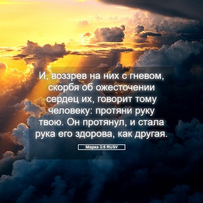 Picture 05 - Марка 3:5 RUSV - И, воззрев на них с гневом, - Bible Verse Picture