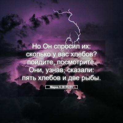 Picture 05 - Марка 6:38 RUSV - Но Он спросил их: сколько у - Bible Verse Picture