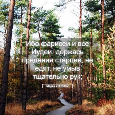 Picture 05 - Марка 7:3 RUSV - Ибо фарисеи и все Иудеи, - Bible Verse Picture