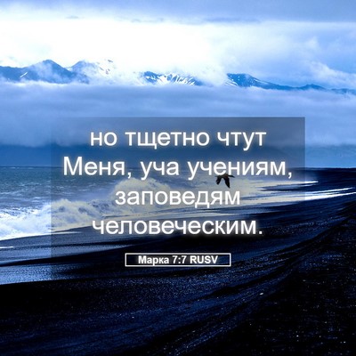 Picture 05 - Марка 7:7 RUSV - но тщетно чтут Меня, уча - Bible Verse Picture