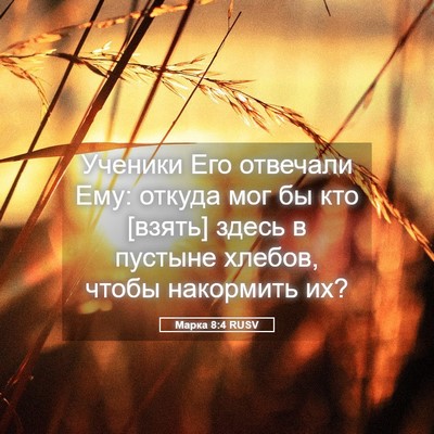 Picture 05 - Марка 8:4 RUSV - Ученики Его отвечали Ему: - Bible Verse Picture