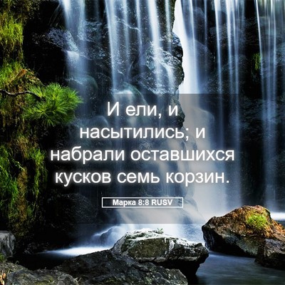 Picture 05 - Марка 8:8 RUSV - И ели, и насытились; и - Bible Verse Picture